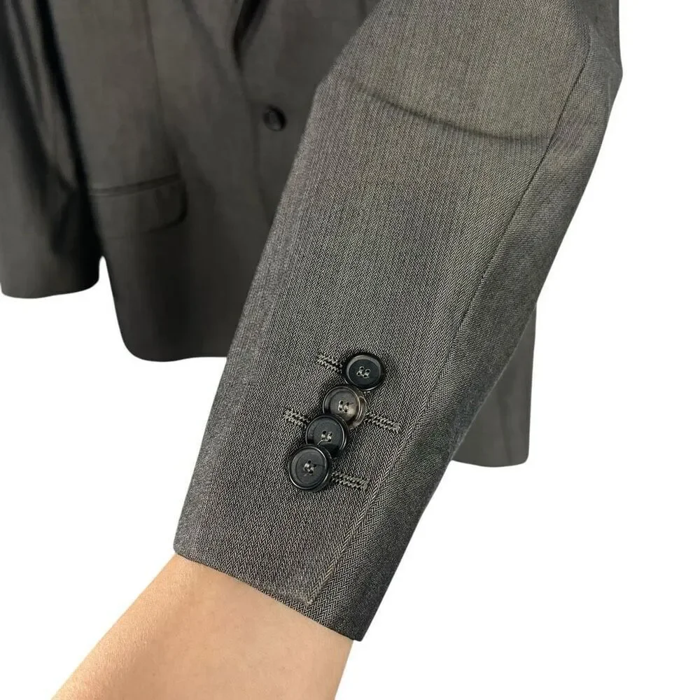 Ted Baker Two Button Jacquard Lined Blazer Gray Notched Lapel Men’s 46